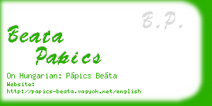 beata papics business card